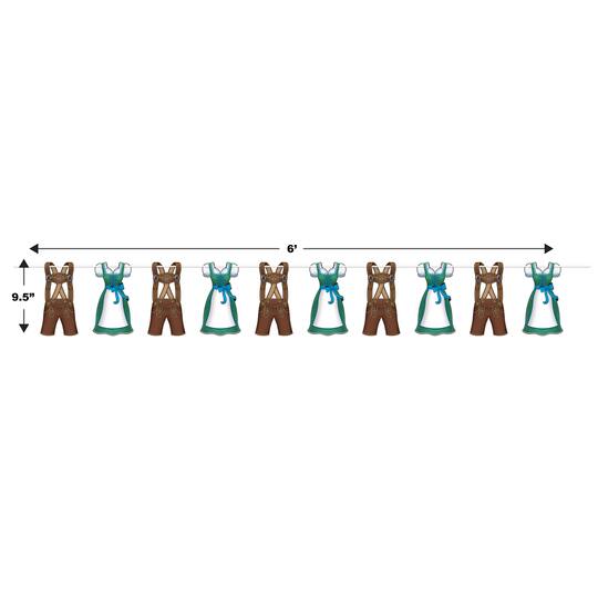 Beistle 9.5" x 6ft. Oktoberfest Lederhosen and Dirndl Streamer